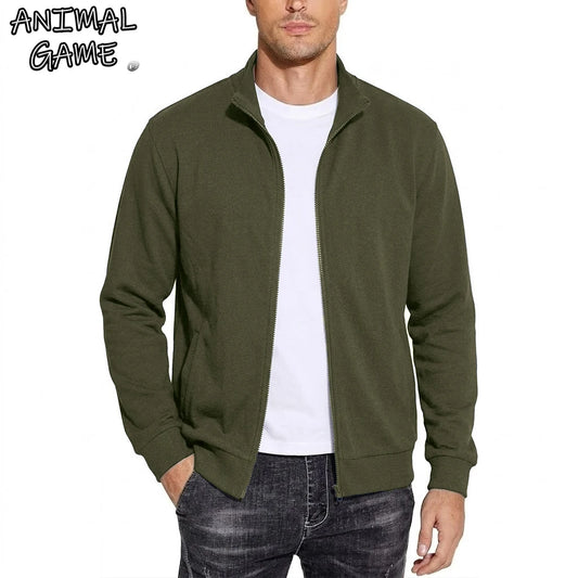 New Mens Zipper Sweatshirts Autumn Gym Hoodie Coats Man Long Sleeve Cardigan Jackets Spring Solid Work Coats Luxury Clothes Man